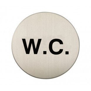 Adhesive W.C Sign in Satin Stainless Steel