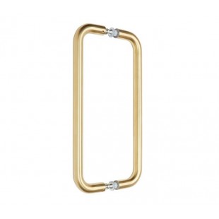 19mm Satin Brass Back to Back Pull Handles for Cubicle Doors