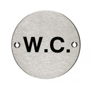 W.C Sign in Satin Stainless Steel
