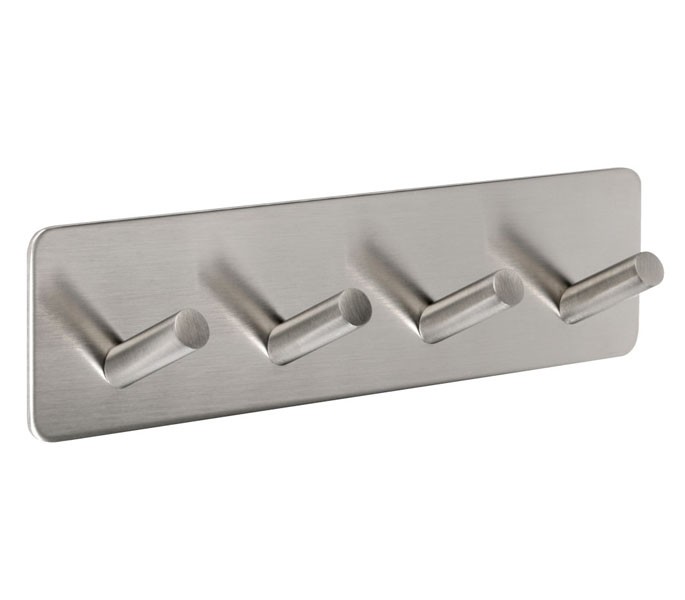 Self Adhesive Coat Hook with Four Pegs on backplate Plate Cubicle King UK