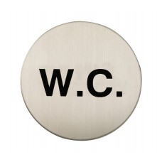 Adhesive W.C Sign in Satin Stainless Steel