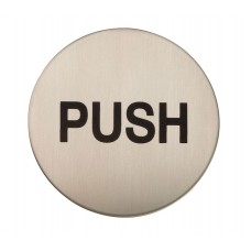 Adhesive Push Door Sign in Satin Stainless Steel