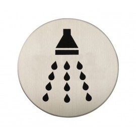 Adhesive Shower Sign in Satin Stainless Steel