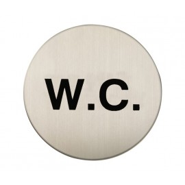 Adhesive W.C Sign in Satin Stainless Steel