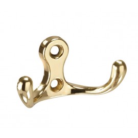 Cubicle Coat Hook in Polished Brass