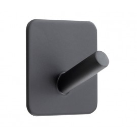 Matt Black Single Coat Hook with Adhesive Backplate