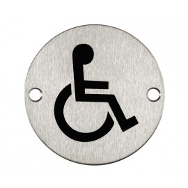 Disabled Toilet Door Sign in Satin Stainless Steel