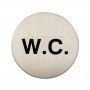 Adhesive W.C Sign in Satin Stainless Steel
