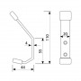 Polished Stainless Steel Buffered Hat and Coat Hook Line Drawing