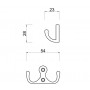 Cubicle Coat Hook in Polished Brass Line Drawing