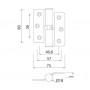 Satin Stainless Steel Toilet Cubicle Gravity Hinges Line Drawing Diagram