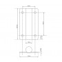 Adjustable Sprung Cubicle Hinges in Satin Stainless Steel Line Drawing Diagram