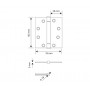 4 x 3 inch Adjustable Sprung Hinges for Cubicle Doors Line Drawing