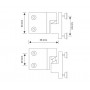 Aluminium Gravity Hinge Pair for 13mm Partition Line Drawing