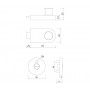 Toilet Cubicle Lock in Polished Finish with Emergency Release Line Drawing Diagram