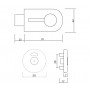 Satin Stainless Steel Toilet Cubicle Lock with Indicator and Hexagonal Key Release Line Drawing Diagram