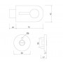 Satin Copper Finish Stainless Steel Cubicle Indicator Bolt with Emergency Release Line Drawing Diagram