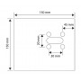 Retro Fit Cubicle Lock Replacement Cover Plate Line Drawing