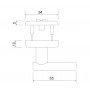Heavy Duty Toilet Cubicle Lock and Indicator for use with Mortice Deadbolt Line Drawing Diagram