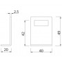 Copper Finish Stainless steel L Keep for 20mm Cubicles Line Drawing