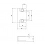 Toilet Cubicle Lock U Keep for 13mm and 20mm Board Line Drawing