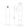 Adjustable Toilet Cubicle Leg Supports for 20mm Board Line Drawing