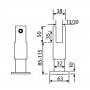 Toilet Cubicle Feet 85mm-115mm for 20mm Partitions Line Drawing