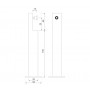 150mm High Cubicle Leg Support for 13mm or 20mm Board Line Drawing