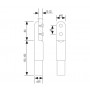 316 Grade Dome Top Cubicle Leg Support Adjustable 135-165mm Line Drawing