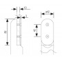 Leg Support Patch Fitting for Glass Cubicles Line Drawing