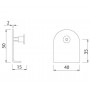 L Shaped Cubicle Brackets for 13mm Board Line Drawing