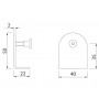 Stainless Steel Cubicle L Bracket for 20mm Board Line Drawing