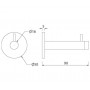 Satin Stainless Steel Buffered Coat Hook Line Drawing