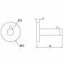 Copper Cubicle Coat Hooks with Buffer Line Drawing