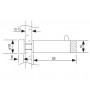 60mm Glass Coat Hook in Grade 316 Stainless steel Line Drawing
