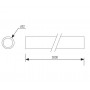 3 Metre Cubicle Headrail Tube in Grade 316 Stainless Steel Line Drawing
