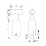 Headrail Fixing Clamp for T900SM Tubular Headrail Line Drawing