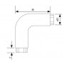 Satin Stainless Steel Tubular Headrail Curved Corner Joint Line Drawing