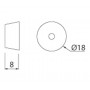 Cubicle Door Buffer in Black with 8mm Projection Line Drawing