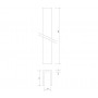 3 metre Stainless Steel U Channel Headrail for 13mm Board Line Drawing