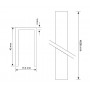 4 metre Aluminium U Channel Headrail for 13mm Board Line Drawing