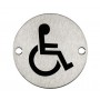 Disabled Toilet Door Sign in Satin Stainless Steel