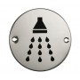 Shower Door Sign in Polished Stainless Steel