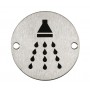 Shower Door Sign in Satin Stainless Steel