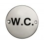 W.C Sign in Polished Stainless Steel