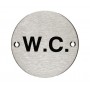 W.C Sign in Satin Stainless Steel