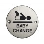 Baby Change Sign in Polished Stainless Steel