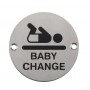 Baby Change Sign in Satin Stainless Steel