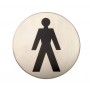 Adhesive Male Toilet Door Sign in Satin Stainless Steel