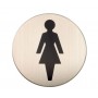 Adhesive Female Toilet Door Sign in Satin Stainless Steel